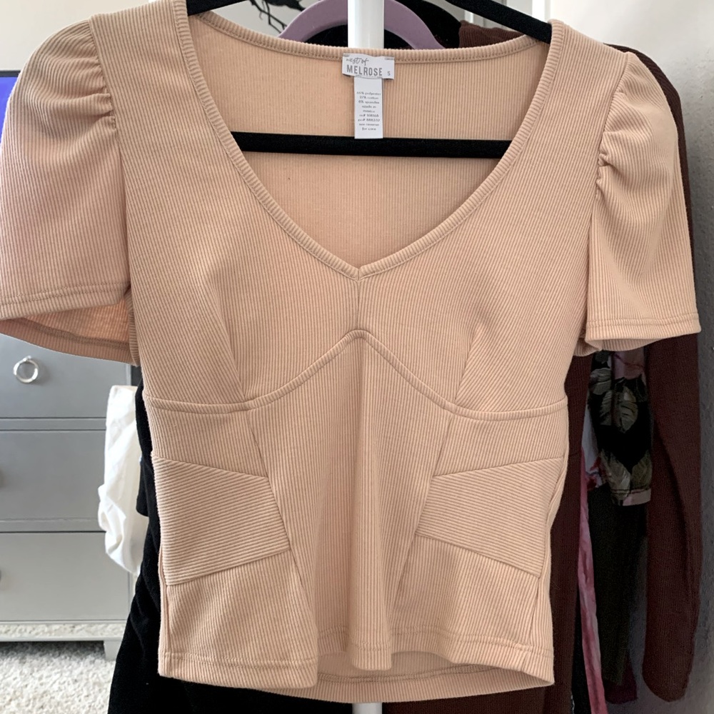 beige v neck